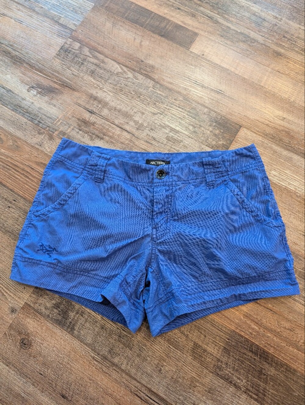 Arc'teryx Women's Cotton Hiking Shorts 4" Blue Purple Outdoors Gorpcore Sz 6